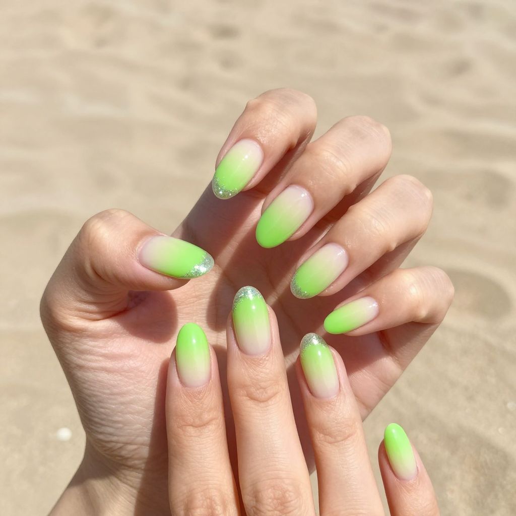 Green nail idea 1