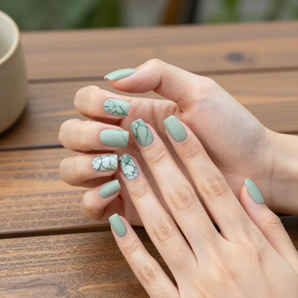 Green nail idea 2
