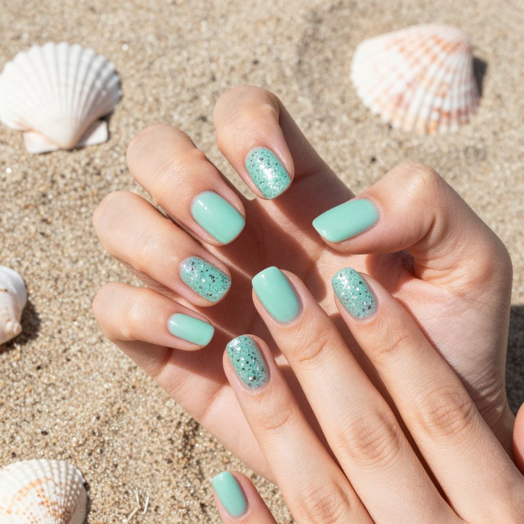 Green nail idea 4