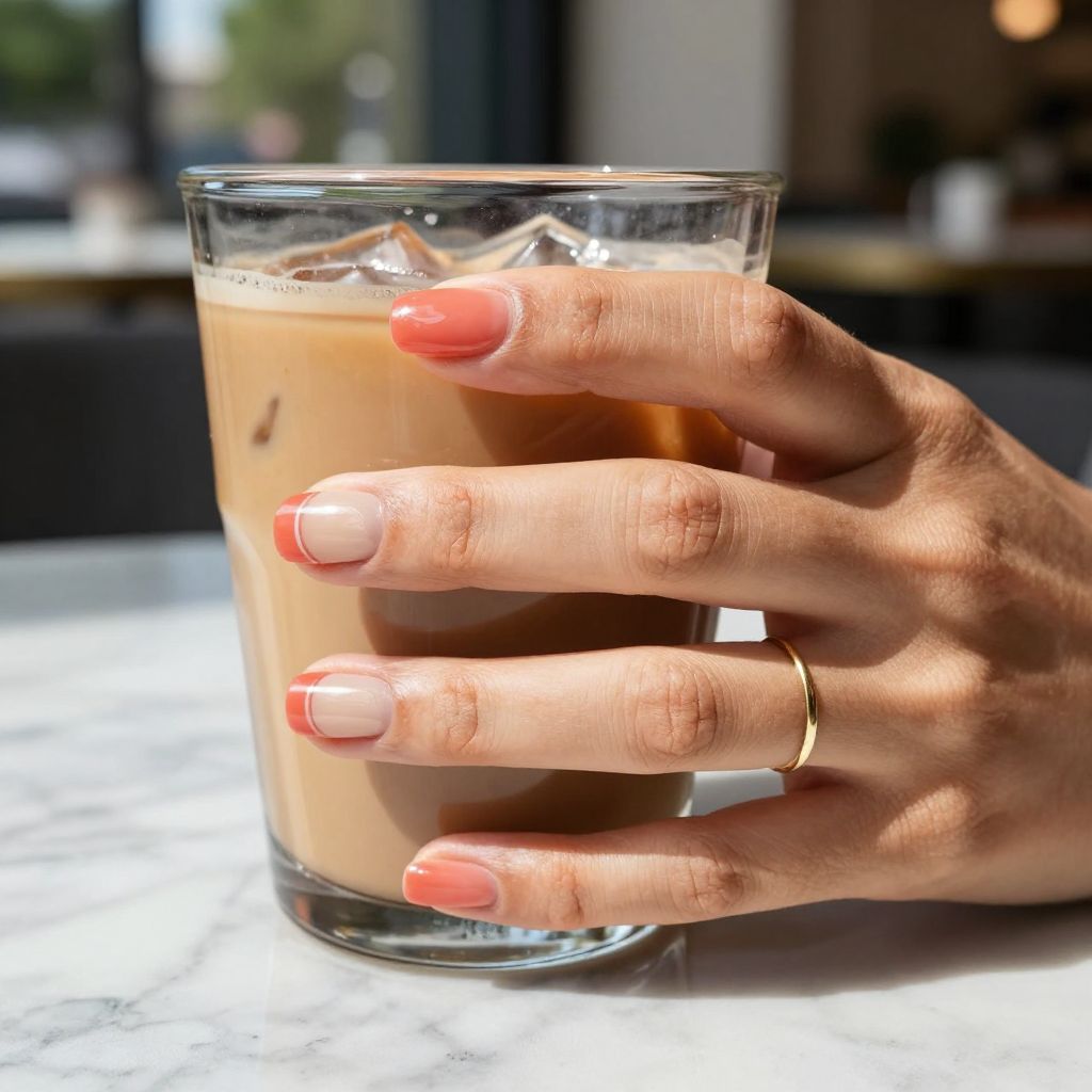 Coral splash summer nails