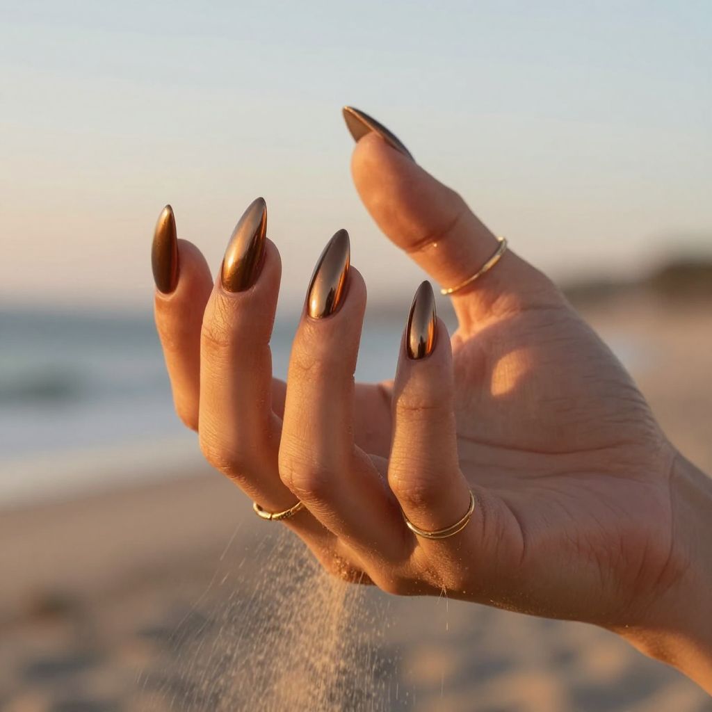 Bronze glow sands nails