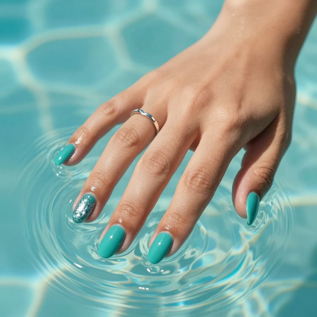 Ocean teal dream nails