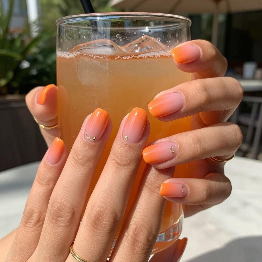 Mango tango fade nails