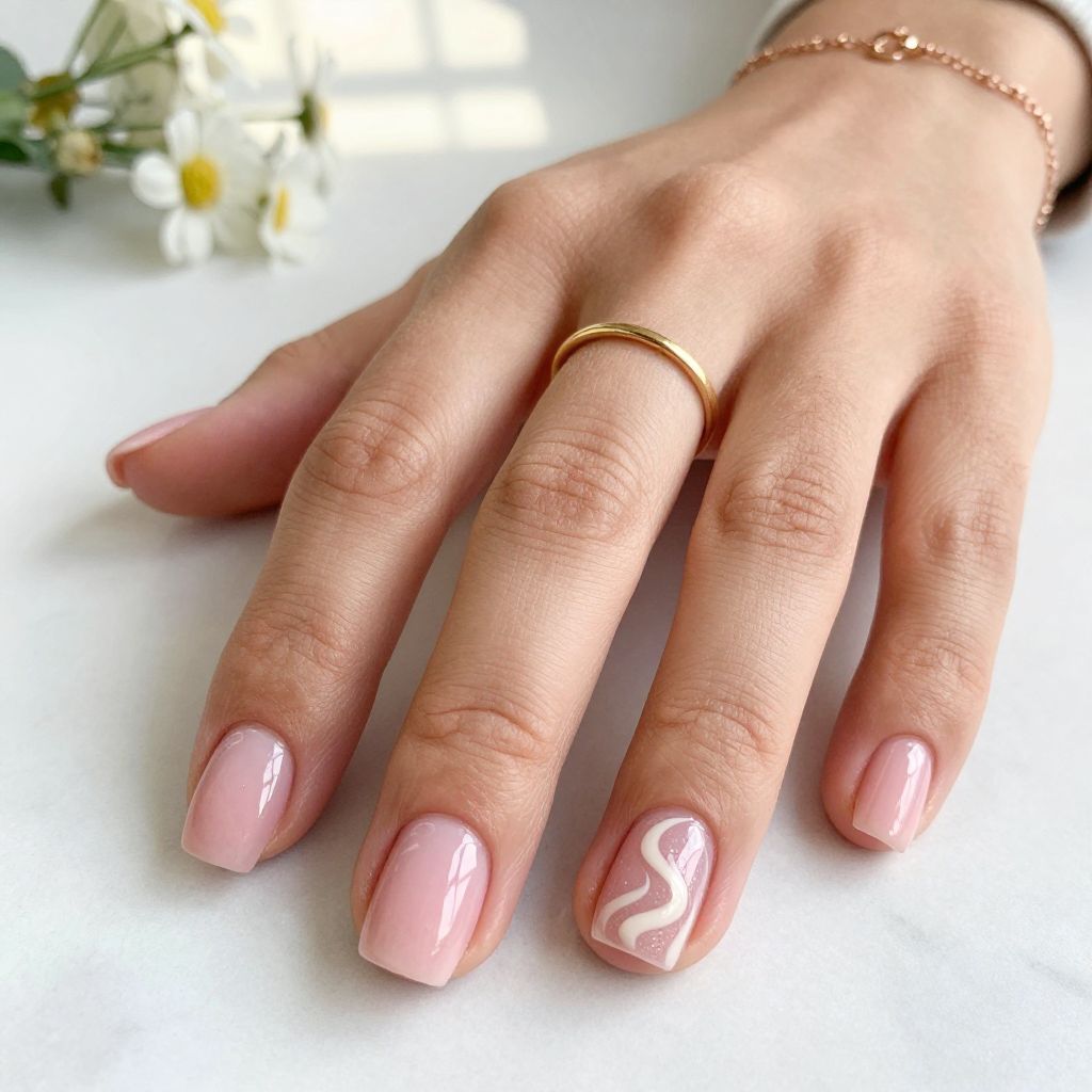 Strawberry Milk Square Nails