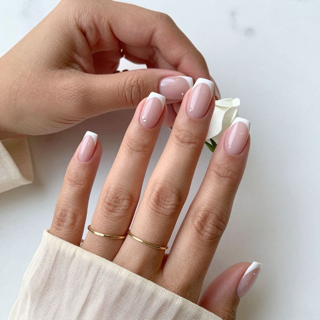 Milky Pink With Micro French Edges
