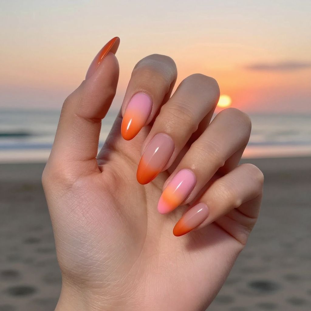 Summer Orange Nail Designs nail idea 10