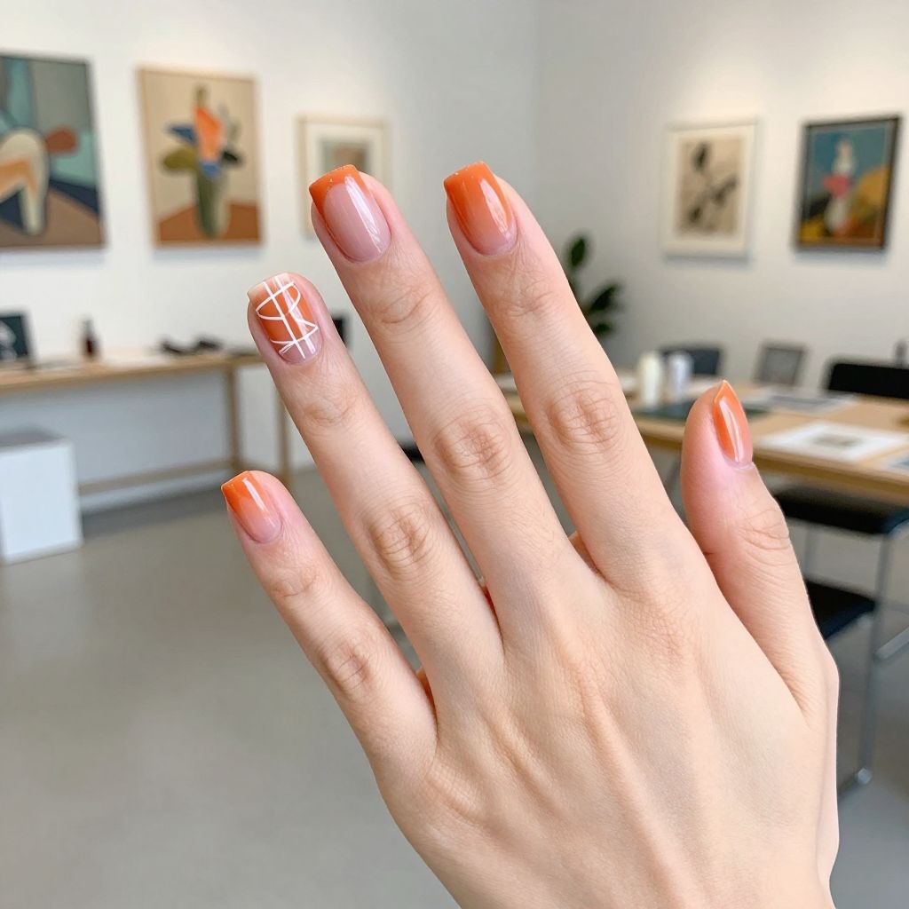Summer Orange Nail Designs nail idea 11