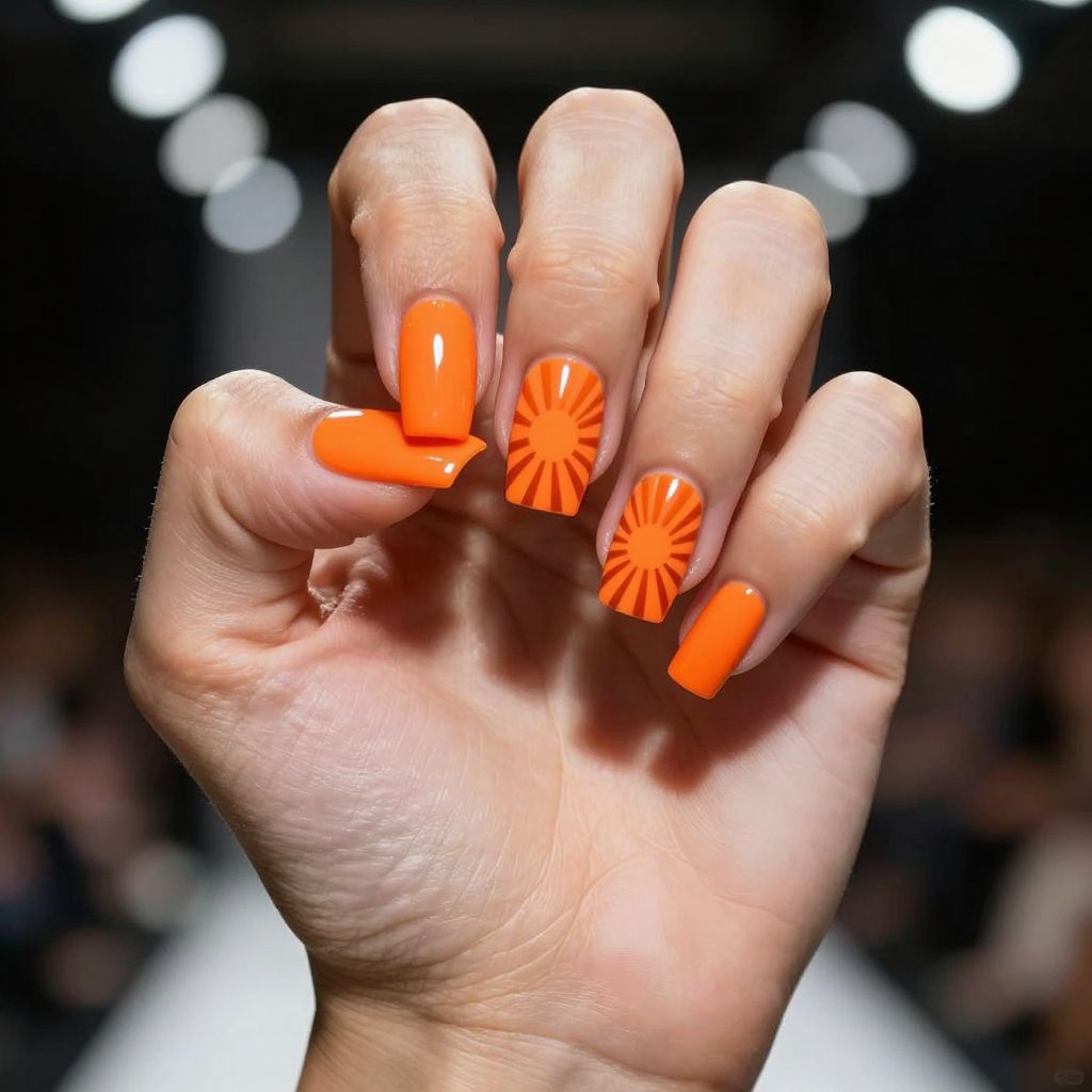 Summer Orange Nail Designs nail idea 15