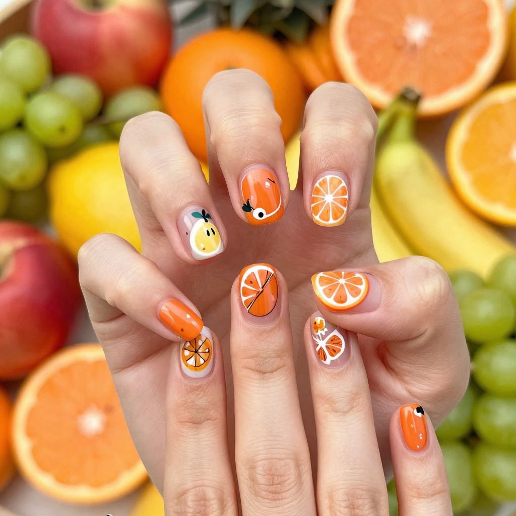 Summer Orange Nail Designs nail idea 3