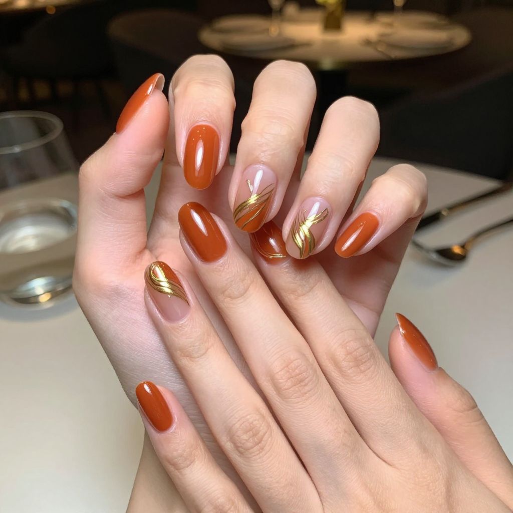 Summer Orange Nail Designs nail idea 4