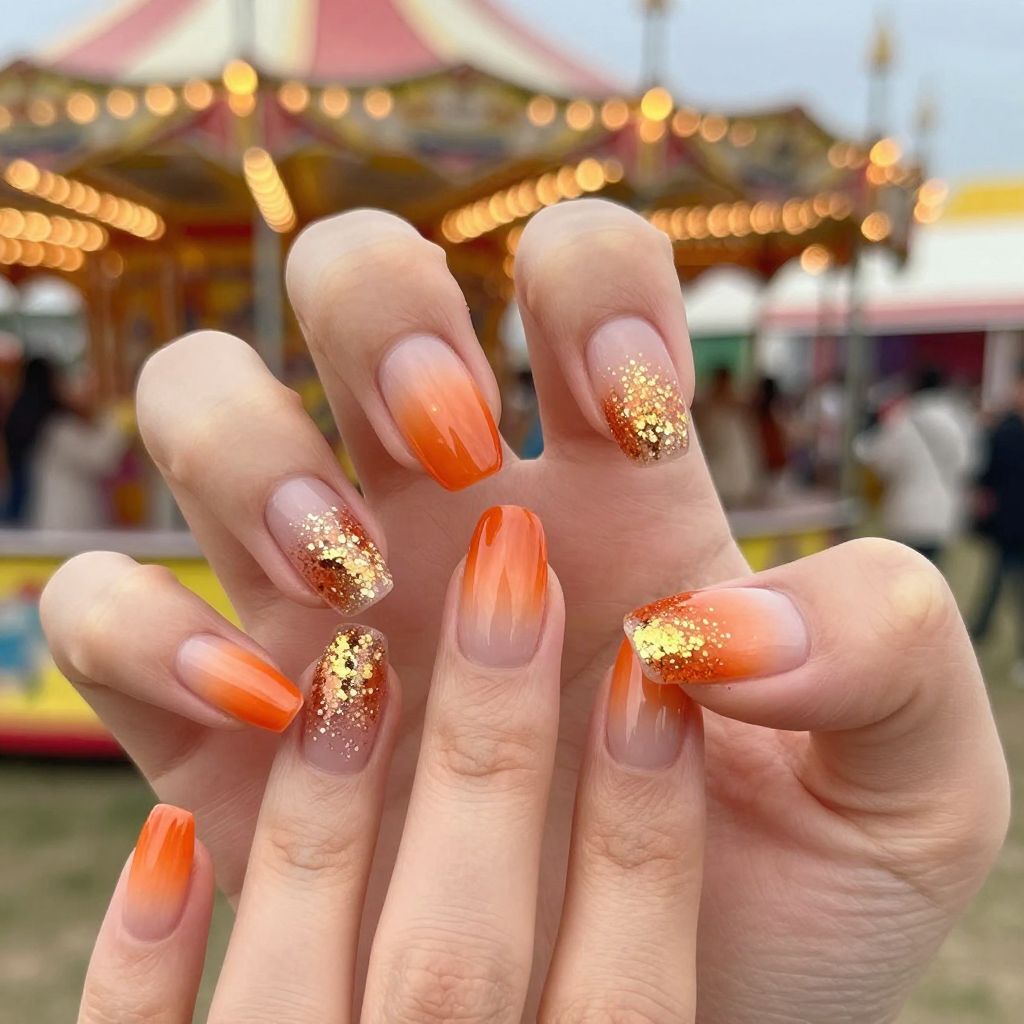 Summer Orange Nail Designs nail idea 5