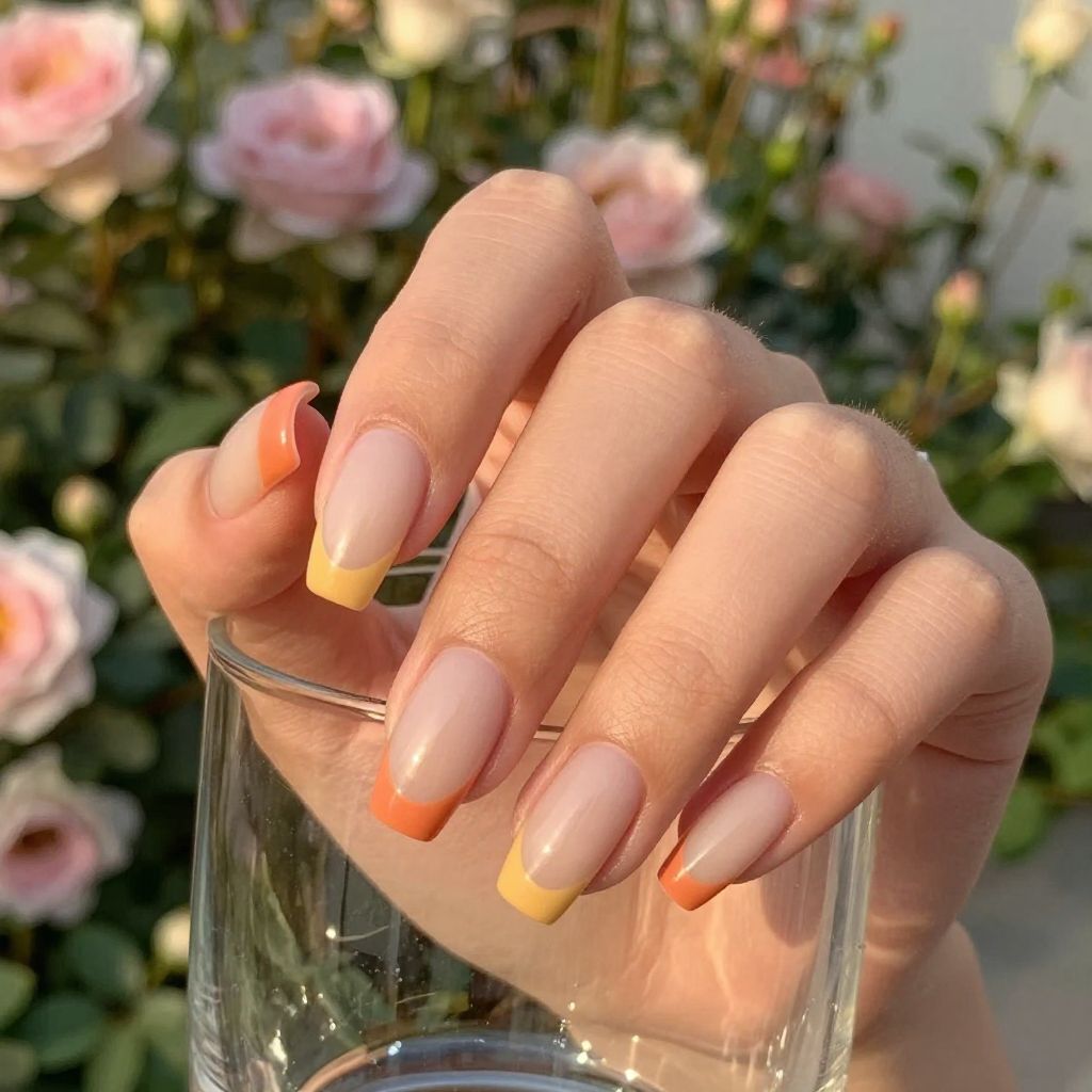 Summer Orange Nail Designs nail idea 8