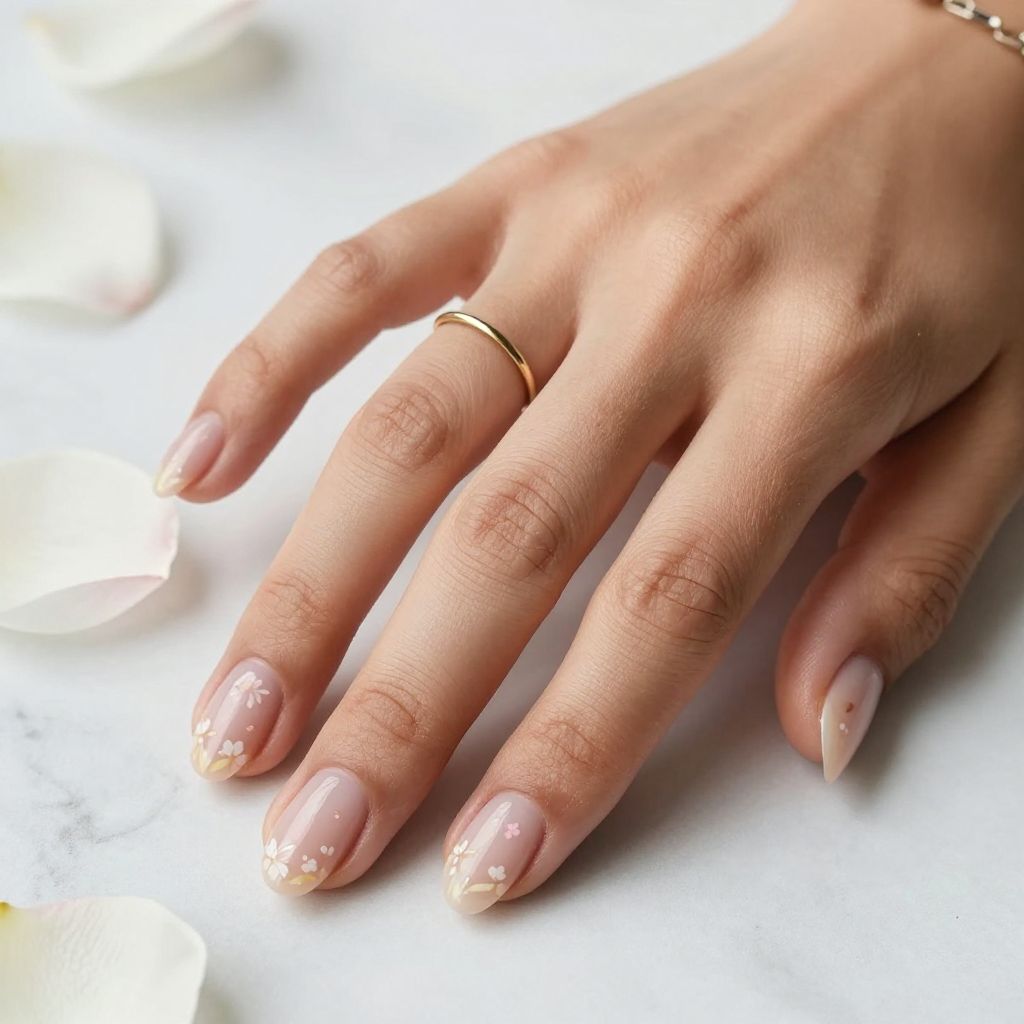 Clear Base With Tiny Florals