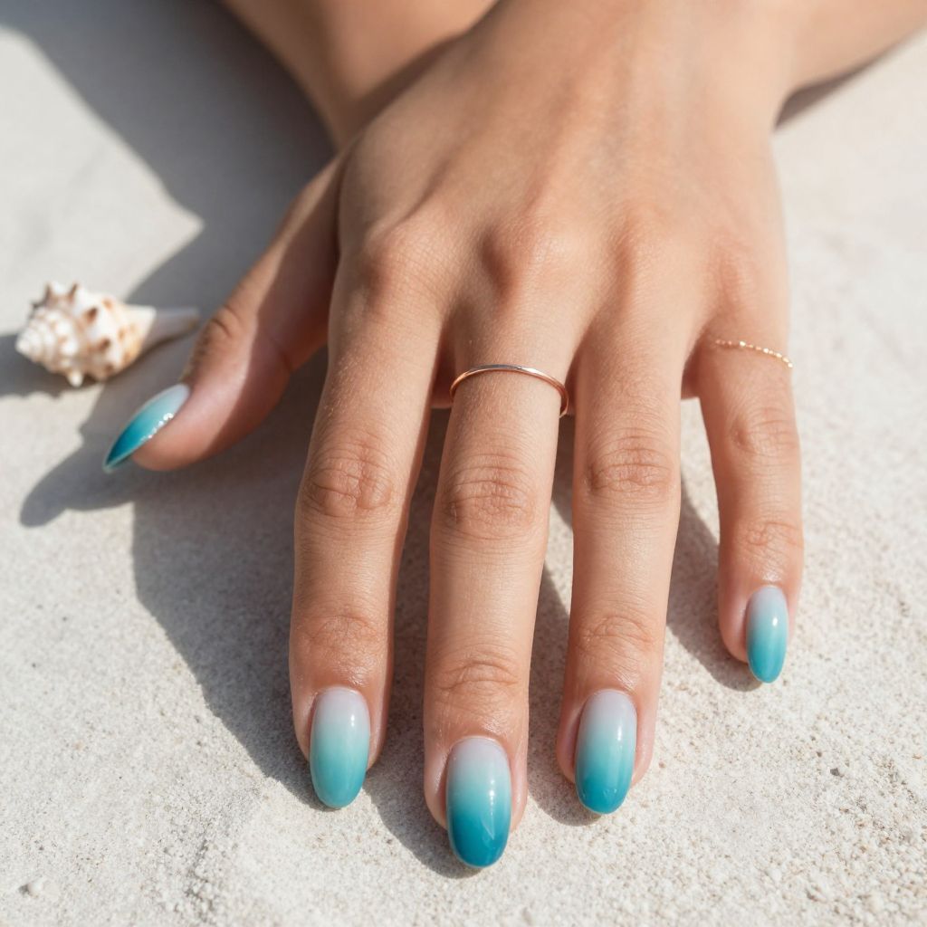 Summer Vacation Nail Ideas - Ocean Blue Ombré