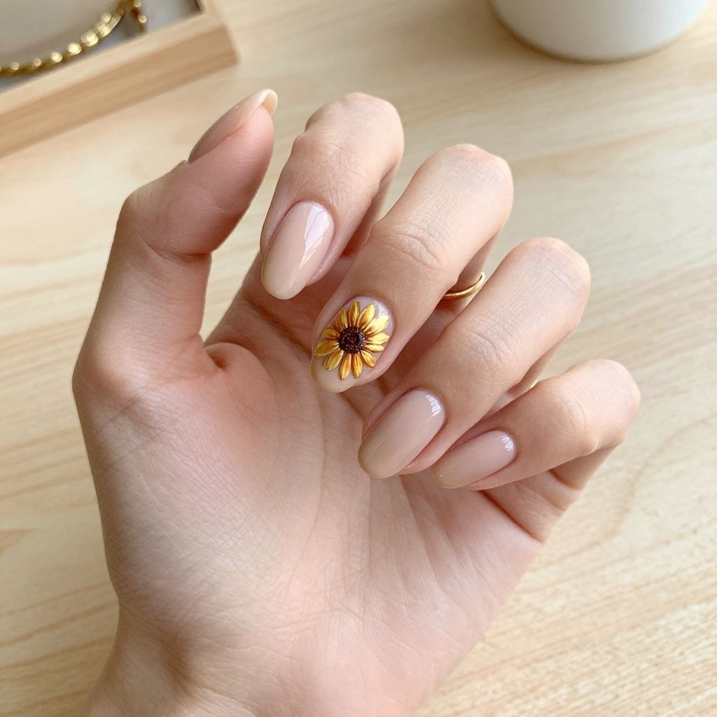 Sunflower nail idea 1