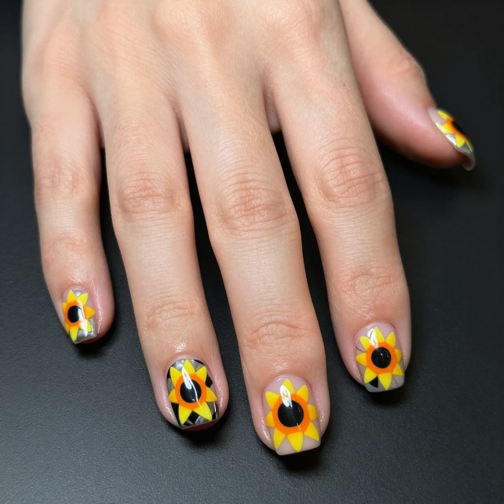 Sunflower nail idea 11