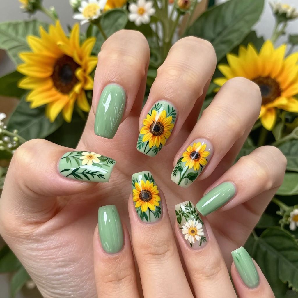 Sunflower nail idea 15