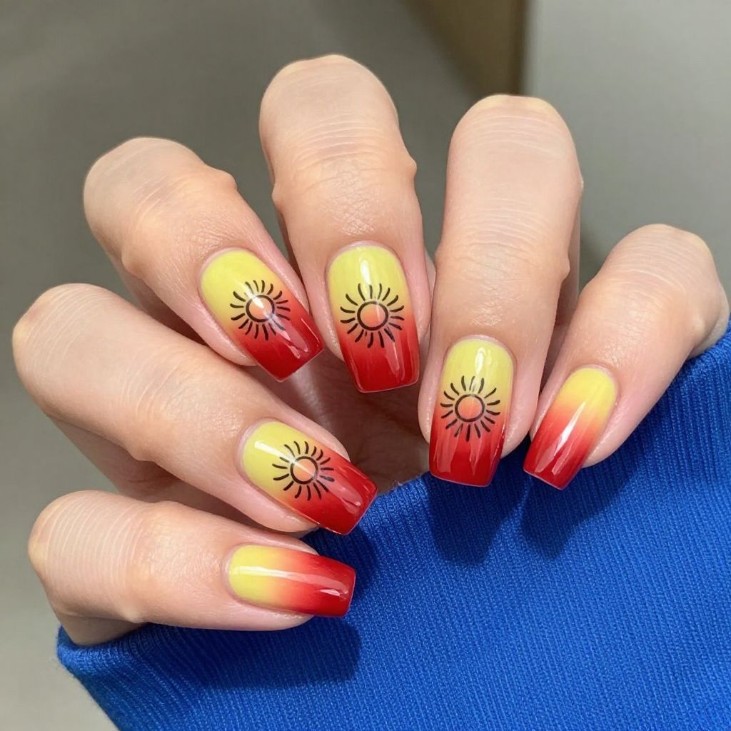 Sunflower nail idea 2
