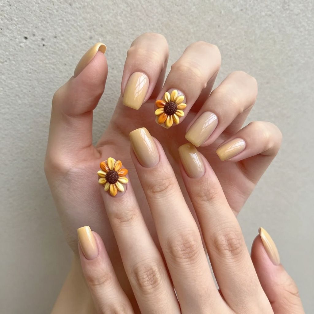 Sunflower nail idea 3