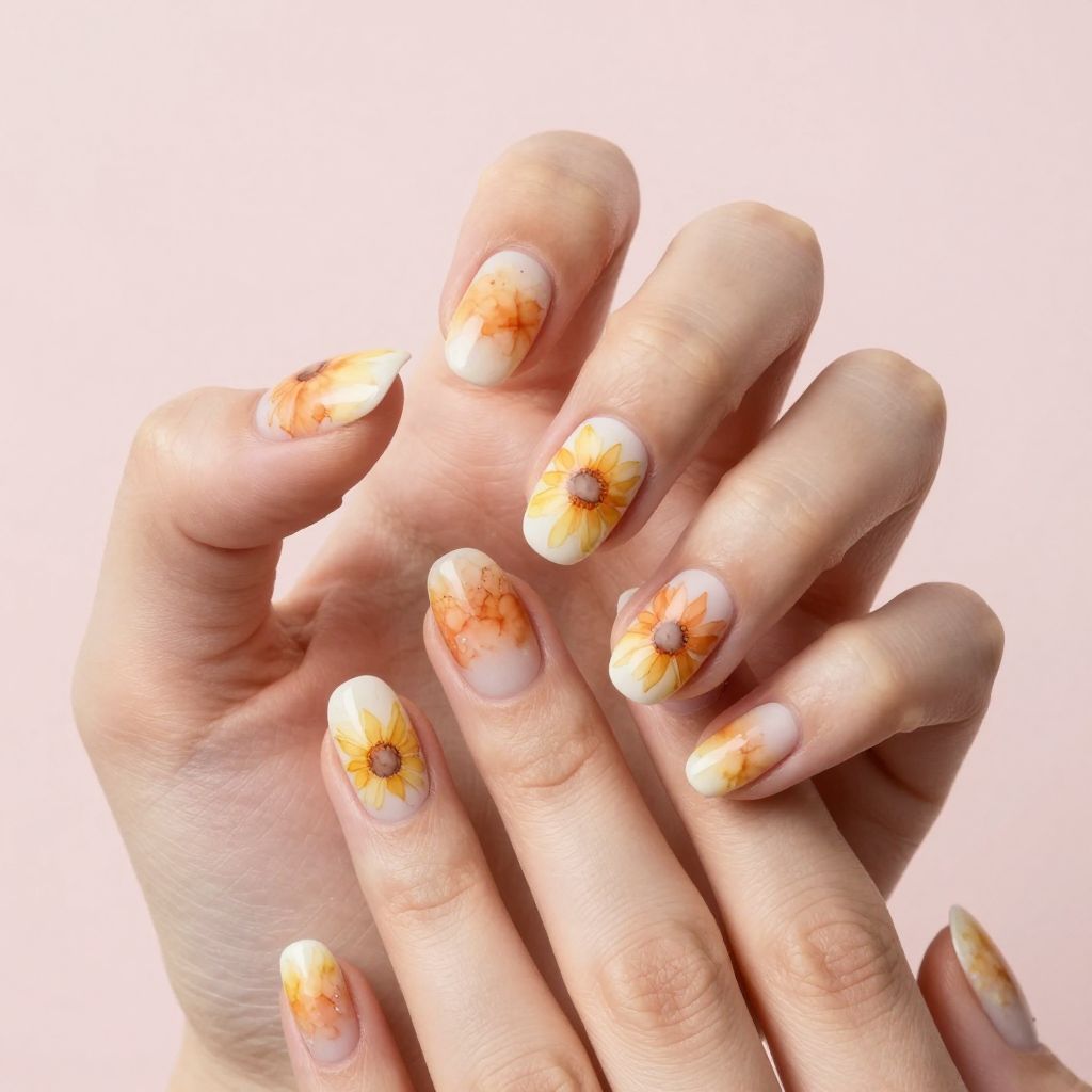 Sunflower nail idea 6