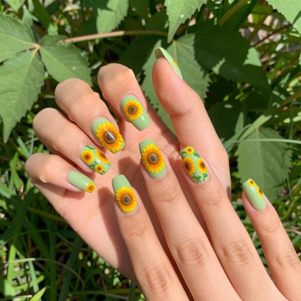 Sunflower nail idea 7