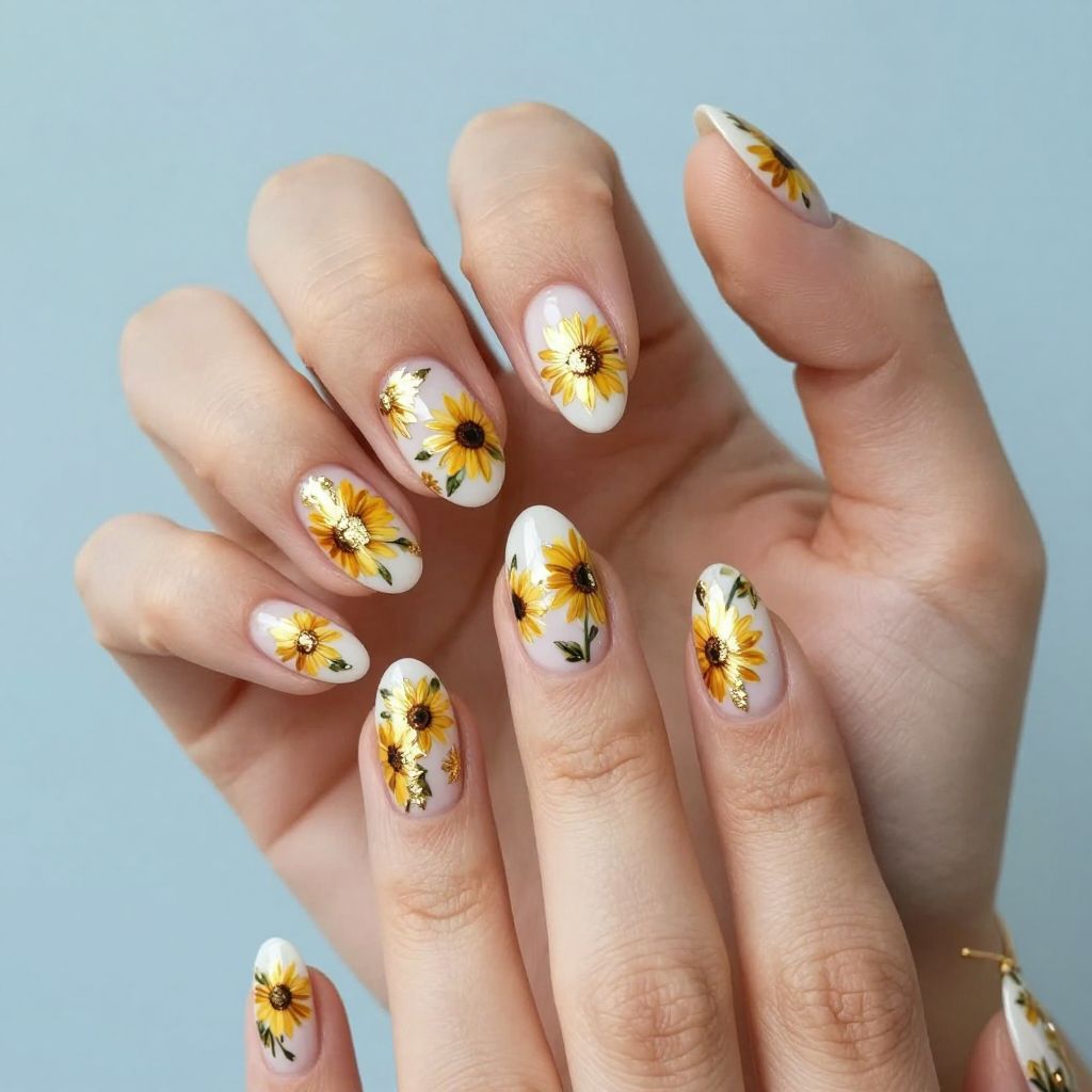 Sunflower nail idea 9