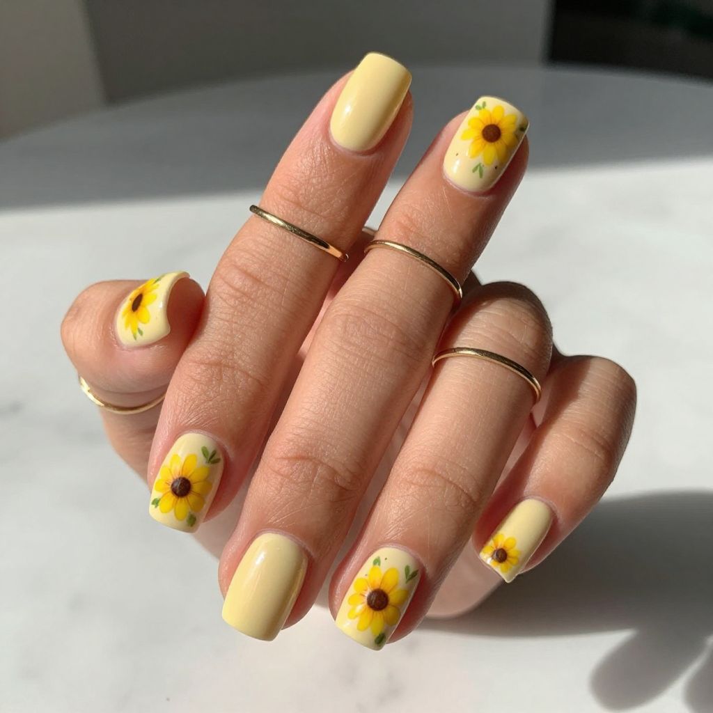 Sunflower Nail Ideas 11