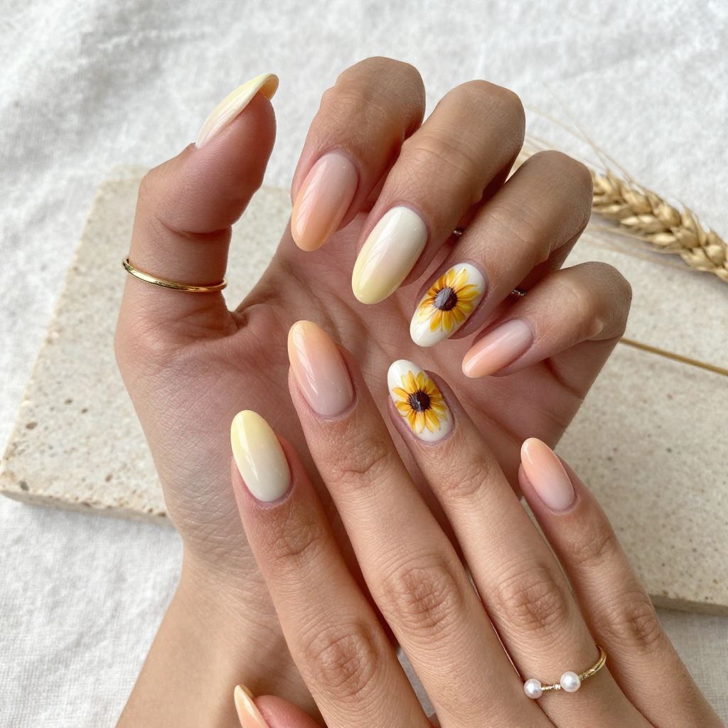 Sunflower Nail Ideas 12