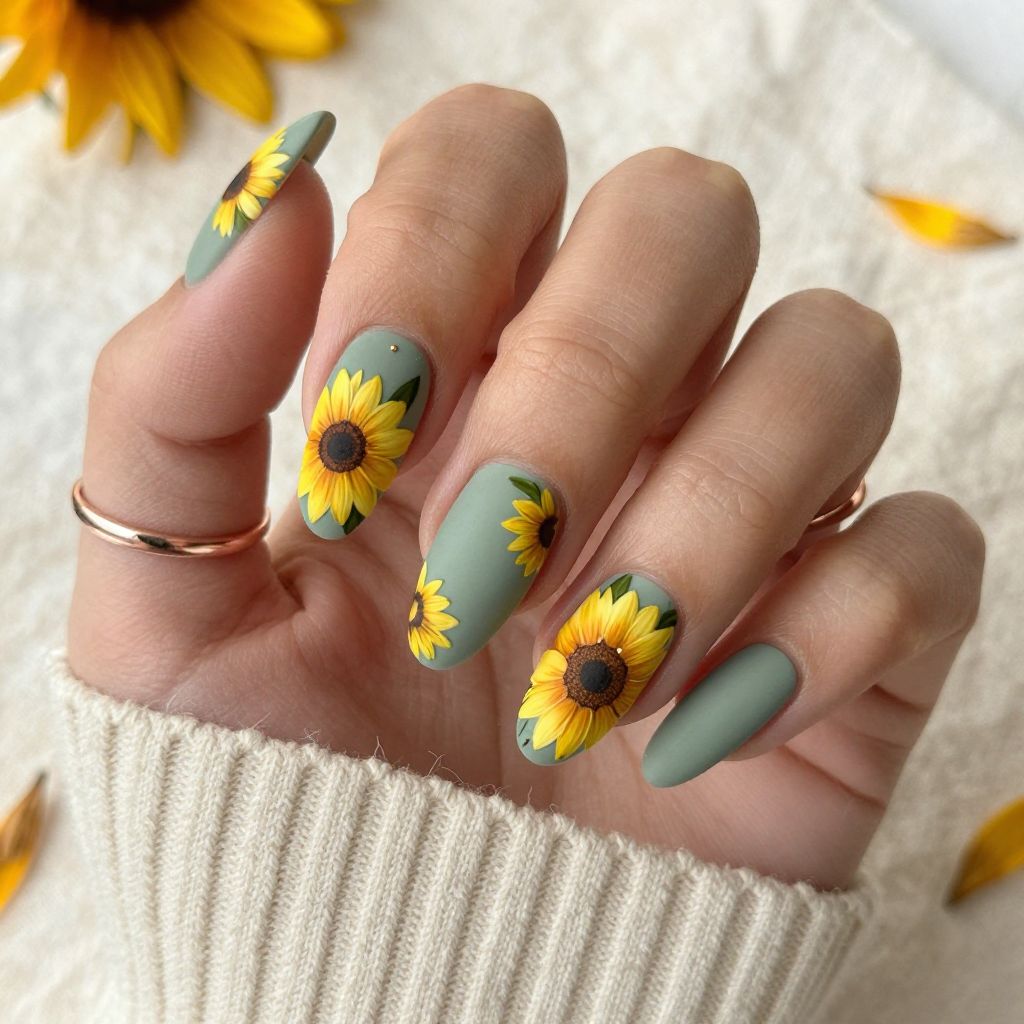 Sunflower Nail Ideas 3