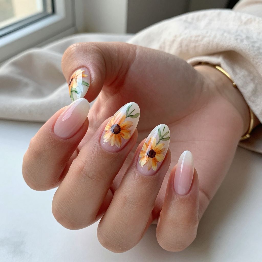 Sunflower Nail Ideas 9