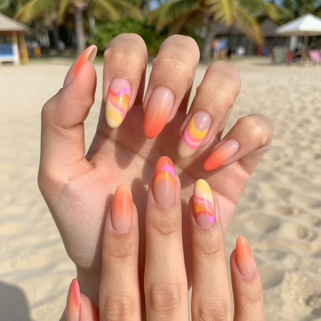 Swirl nail idea 11