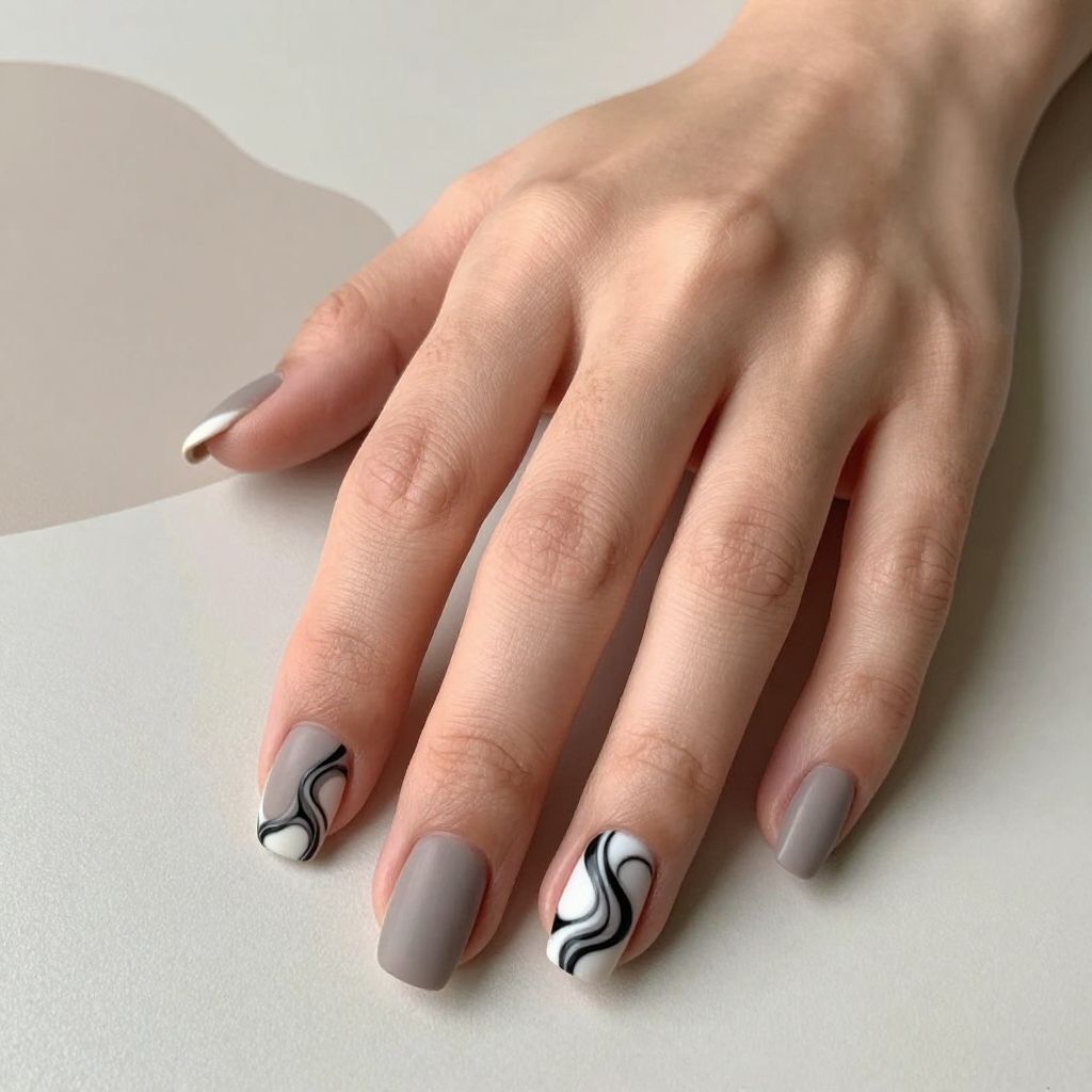 Swirl nail idea 13