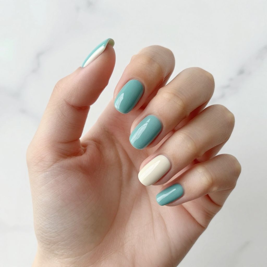 Teal nail idea 1
