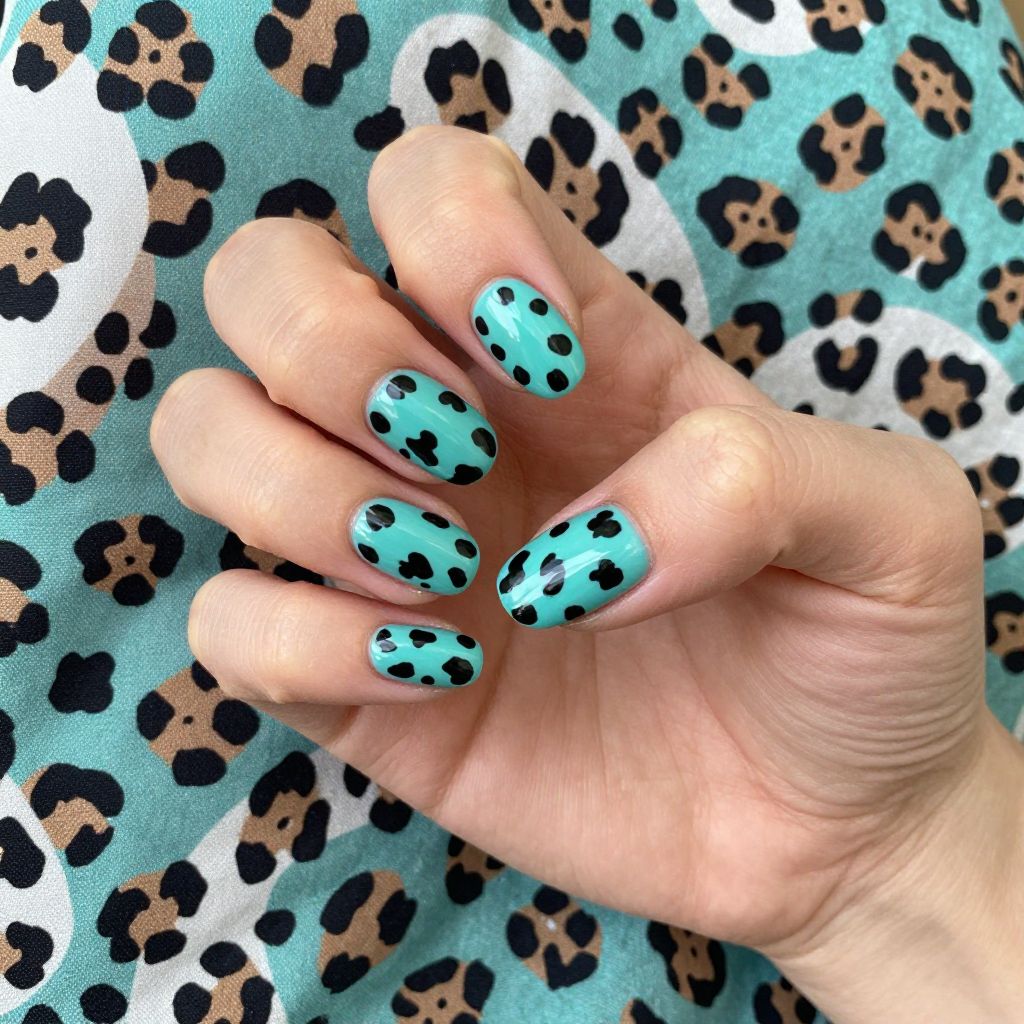 Teal nail idea 10