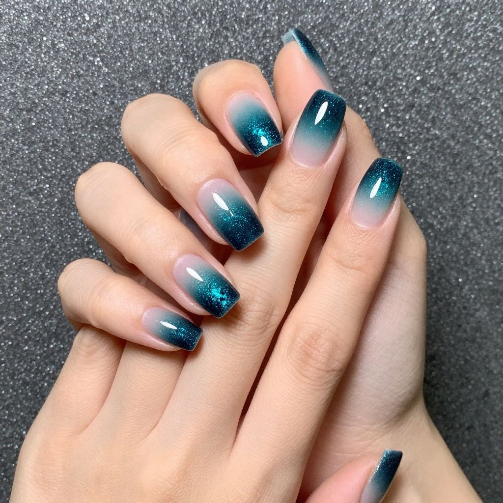 Teal nail idea 11