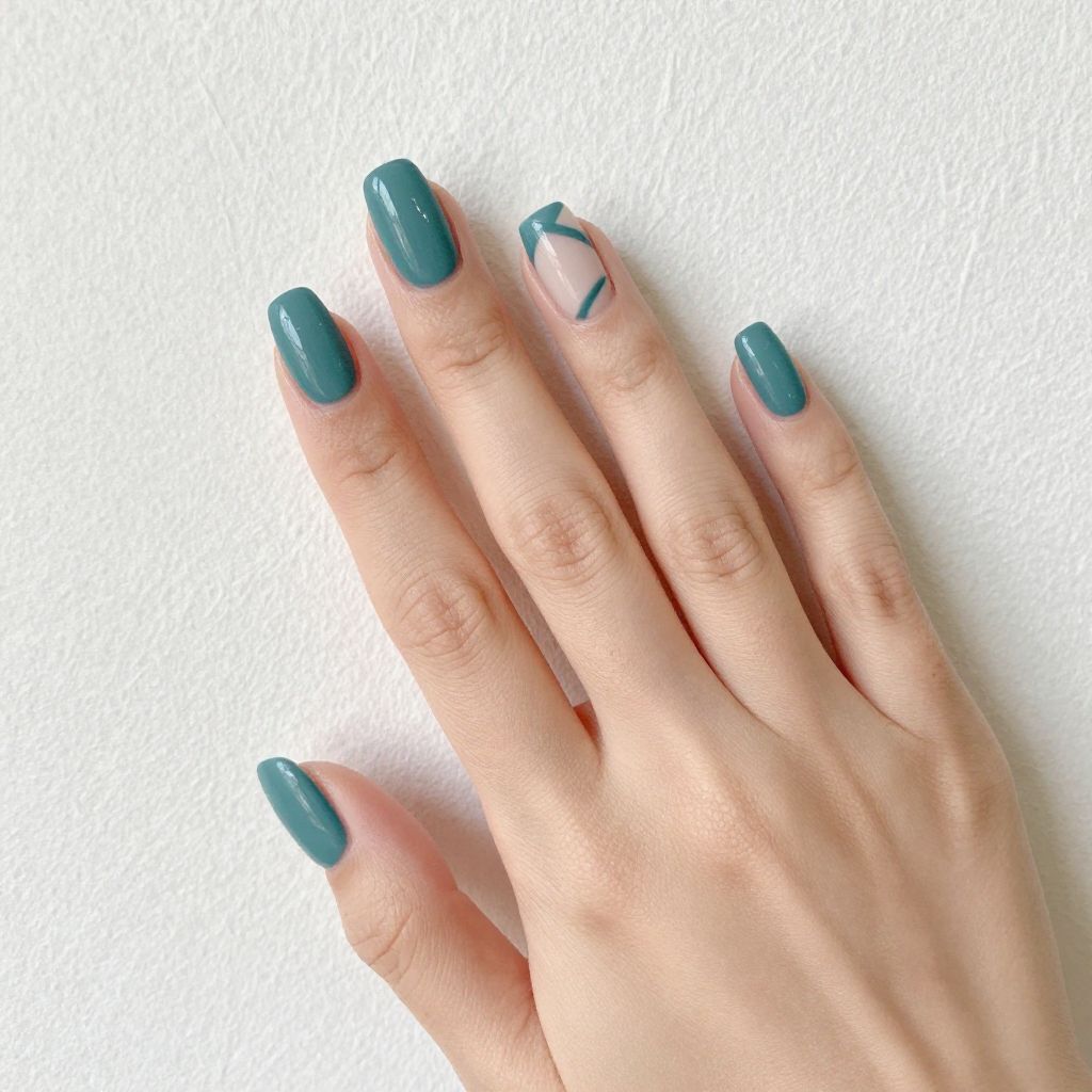 Teal nail idea 14
