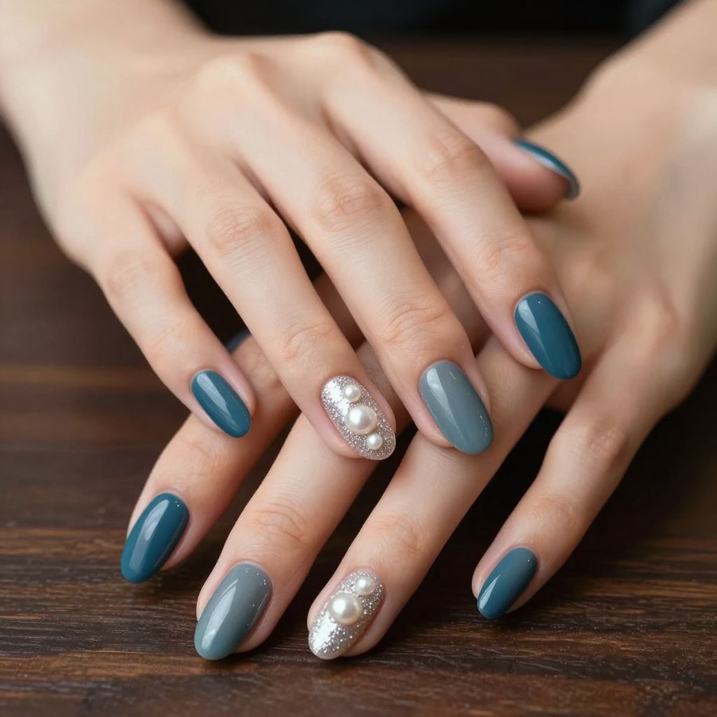 Teal nail idea 2
