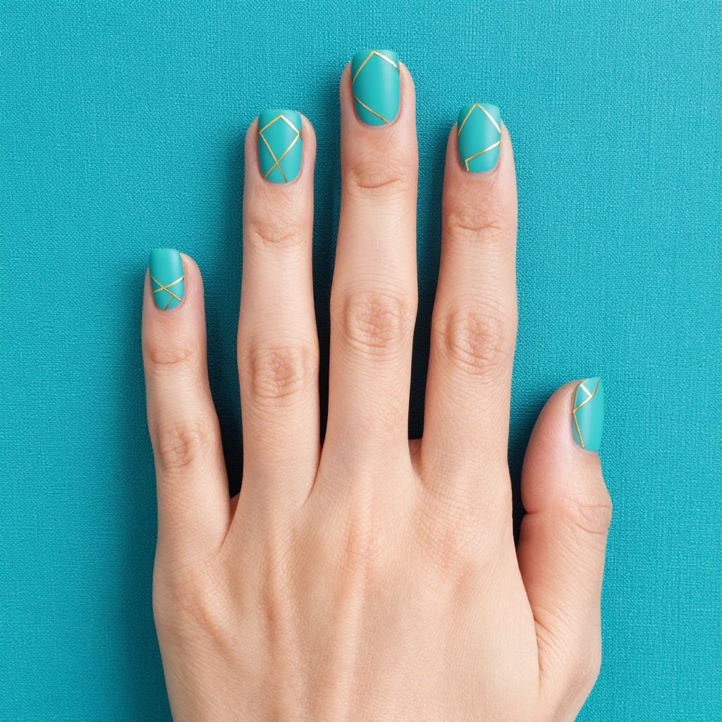 Teal nail idea 3