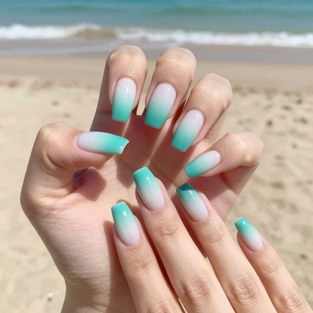 Teal nail idea 4