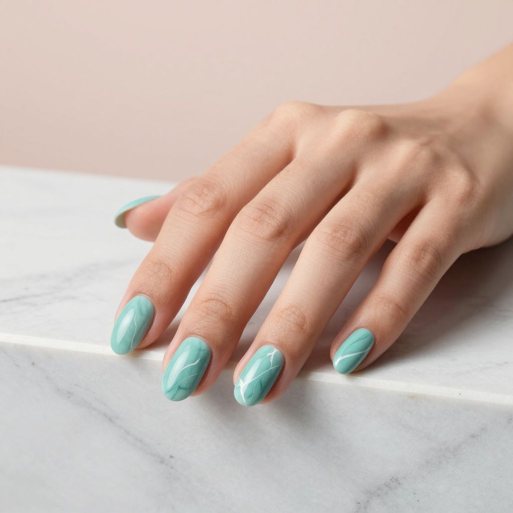 Teal nail idea 5