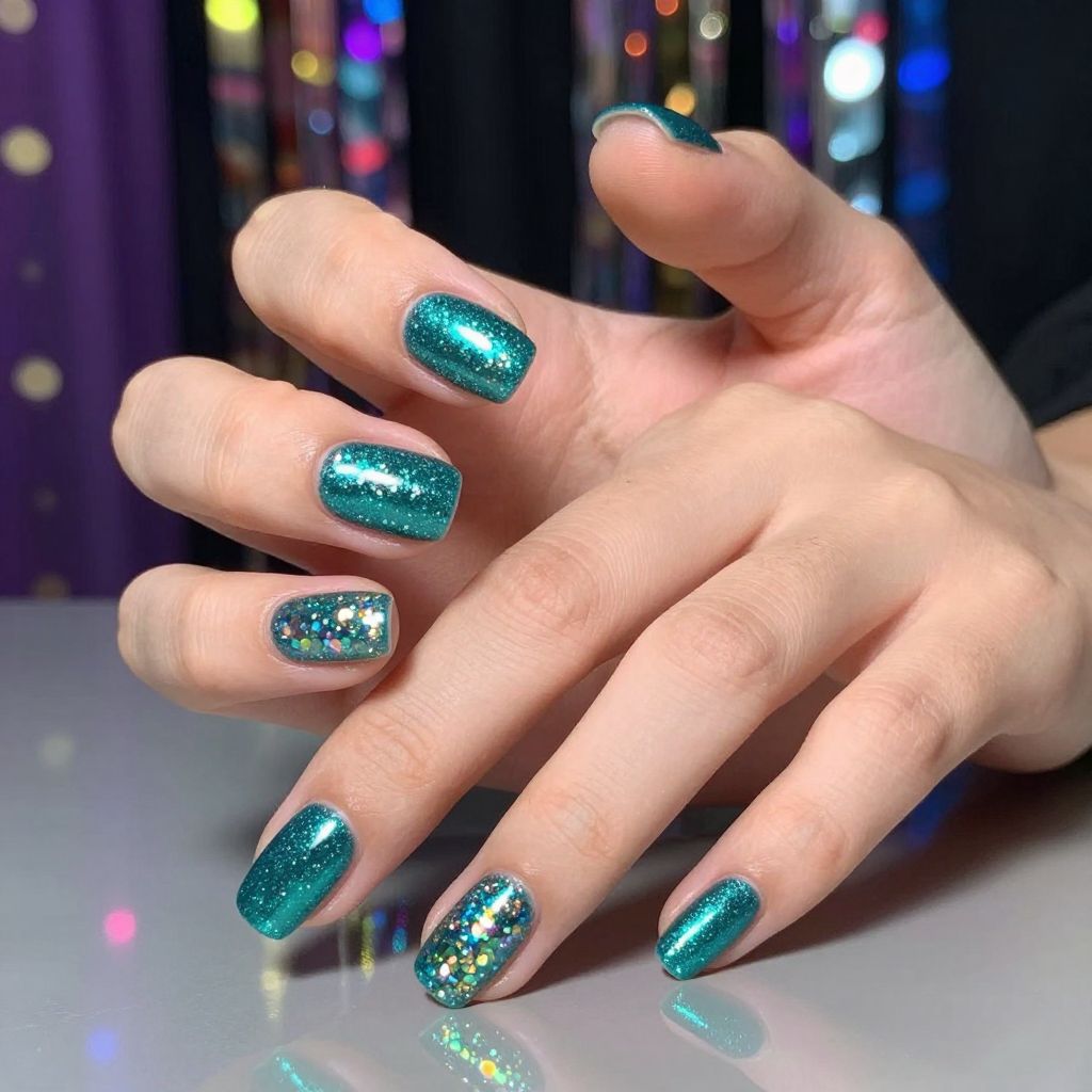 Teal nail idea 6
