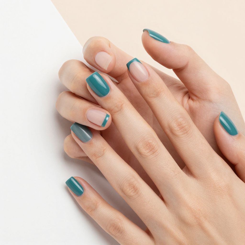 Teal nail idea 7