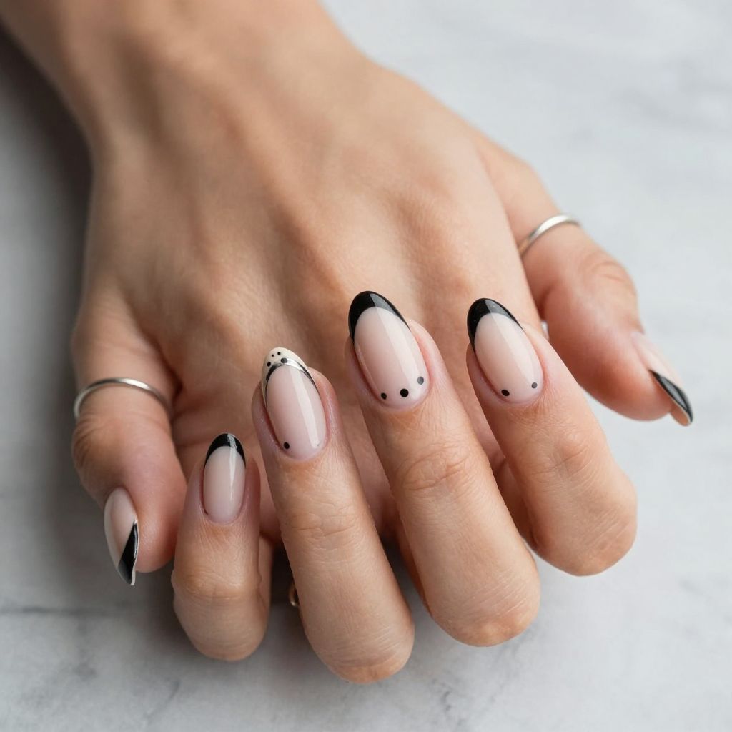 Soft Black And Nude Contrast
