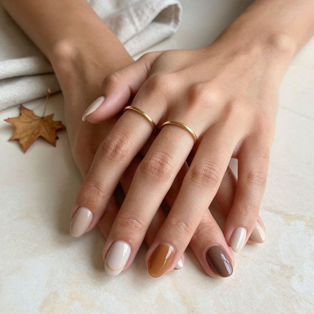 Mixed Neutral Skittle Nails