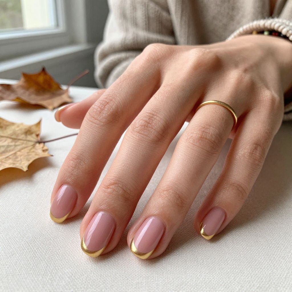 Dusty Rose and Gold Half Moon