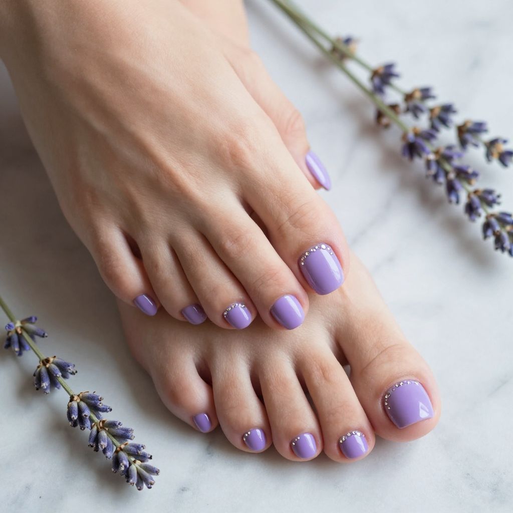 Lavender with Purple Ombre and Crystal Embellishments