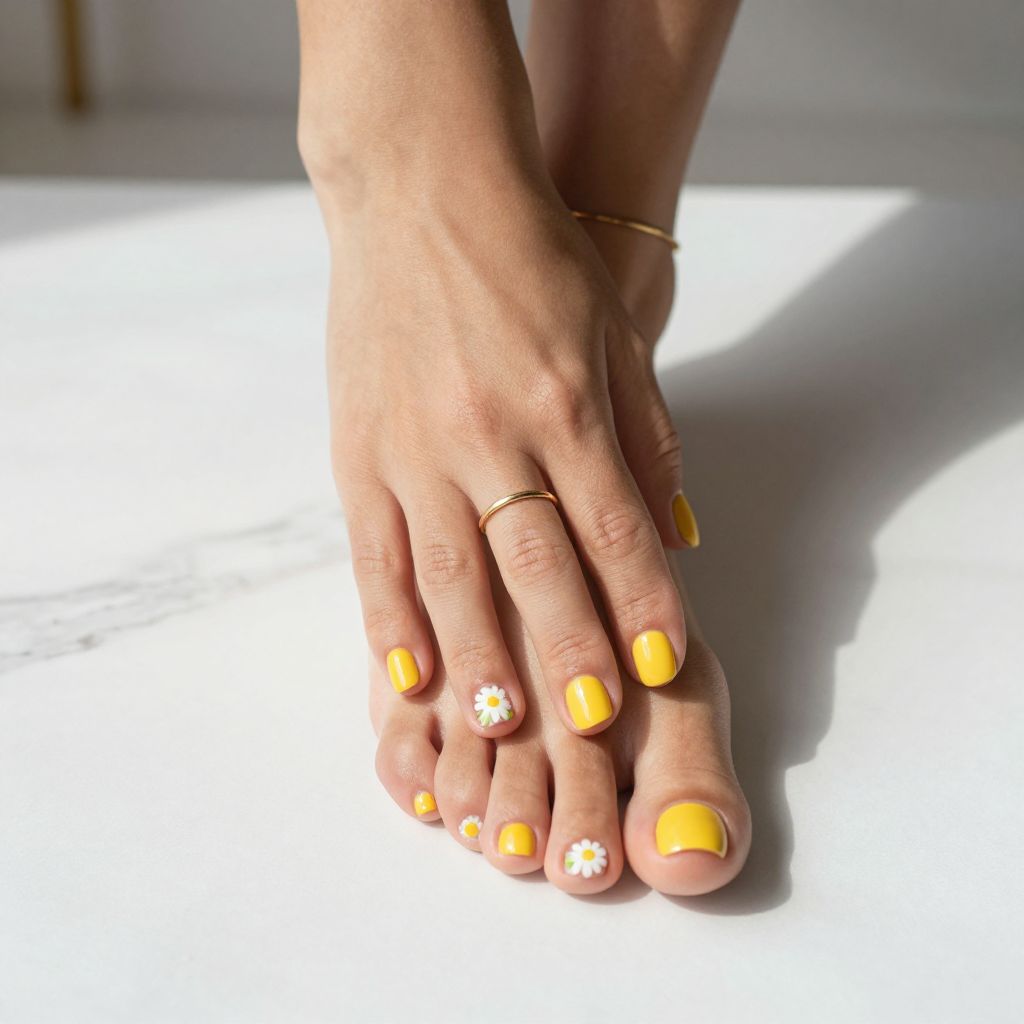Sunshine Yellow with White Daisy Details