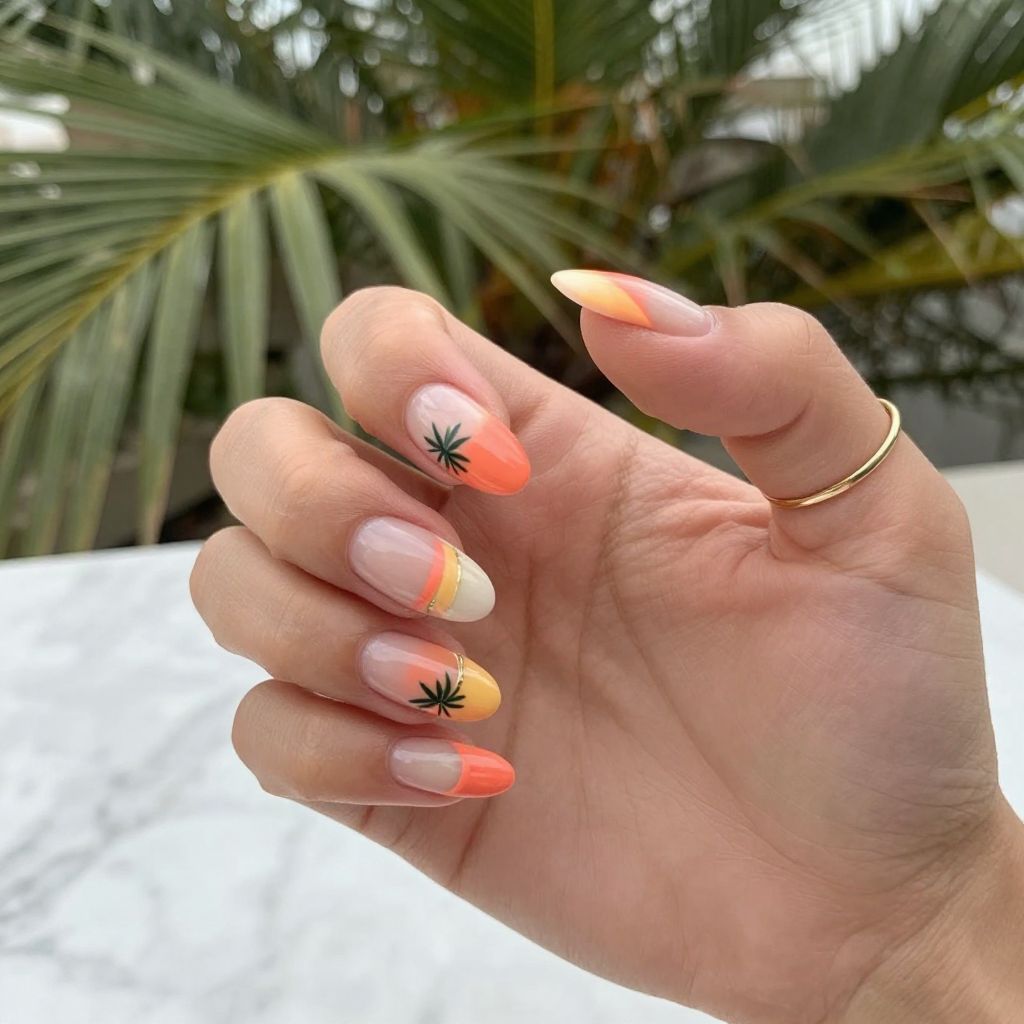 Sunset Palm Negative Space