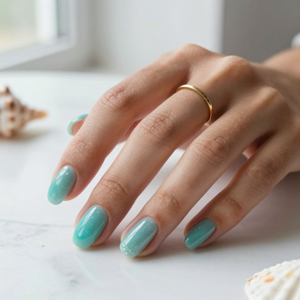 Sea Glass Turquoise Nails