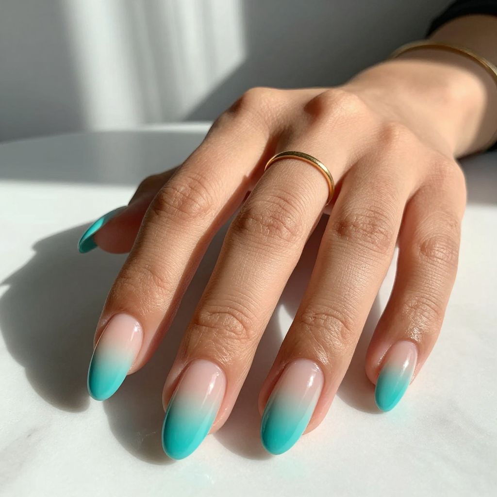 Turquoise Ombre Nails